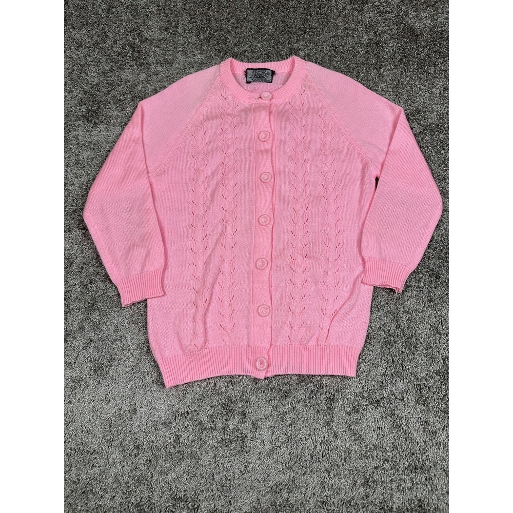 Vintage Eileen Cardigan Women's M‎ Pink Knit Soft Girl Coquette 80s Korea